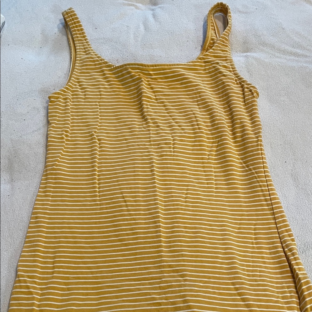 Striped Mustard Yellow Dress